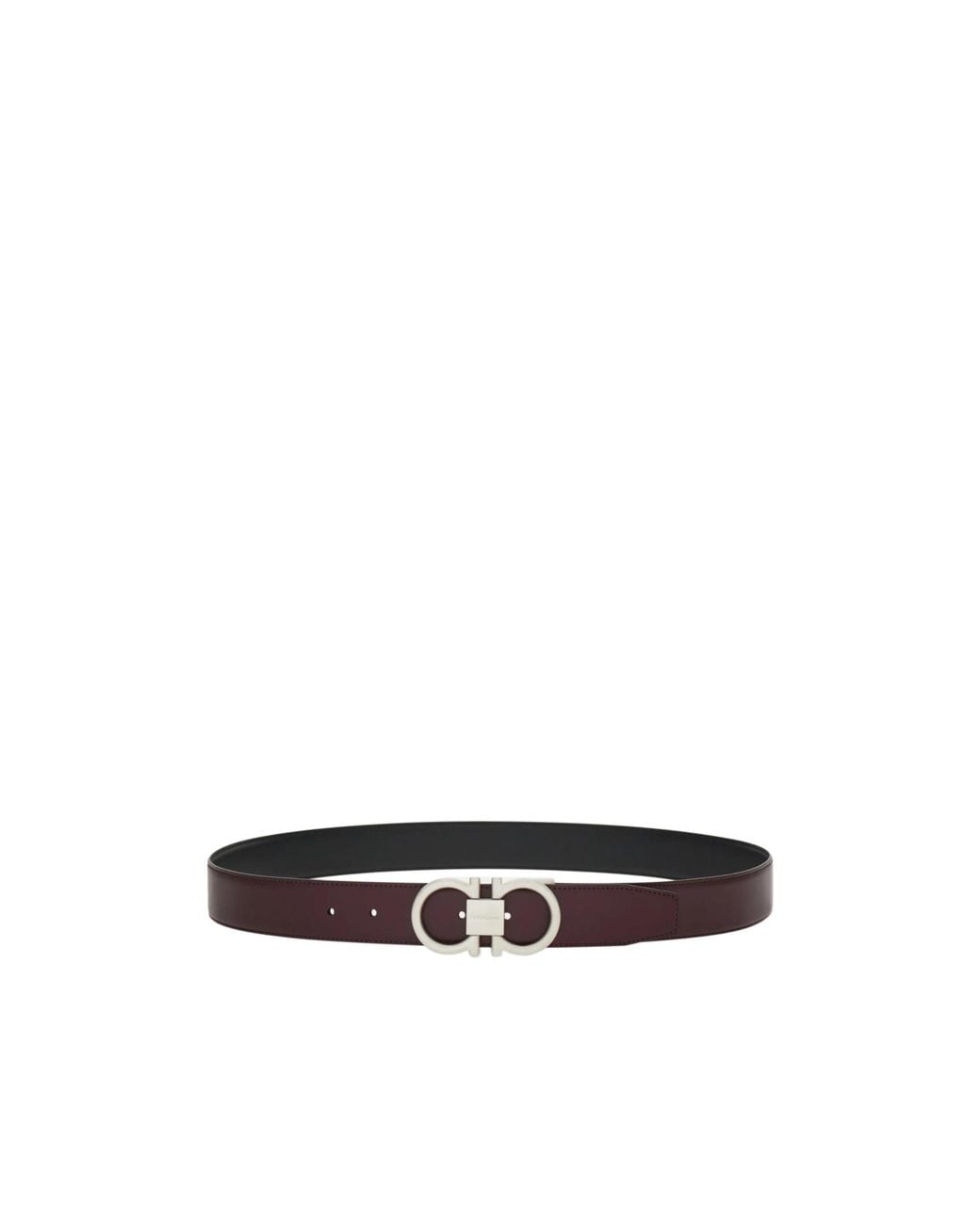 Ferragamo White Reversible Logo Buckle Leather Belt for men