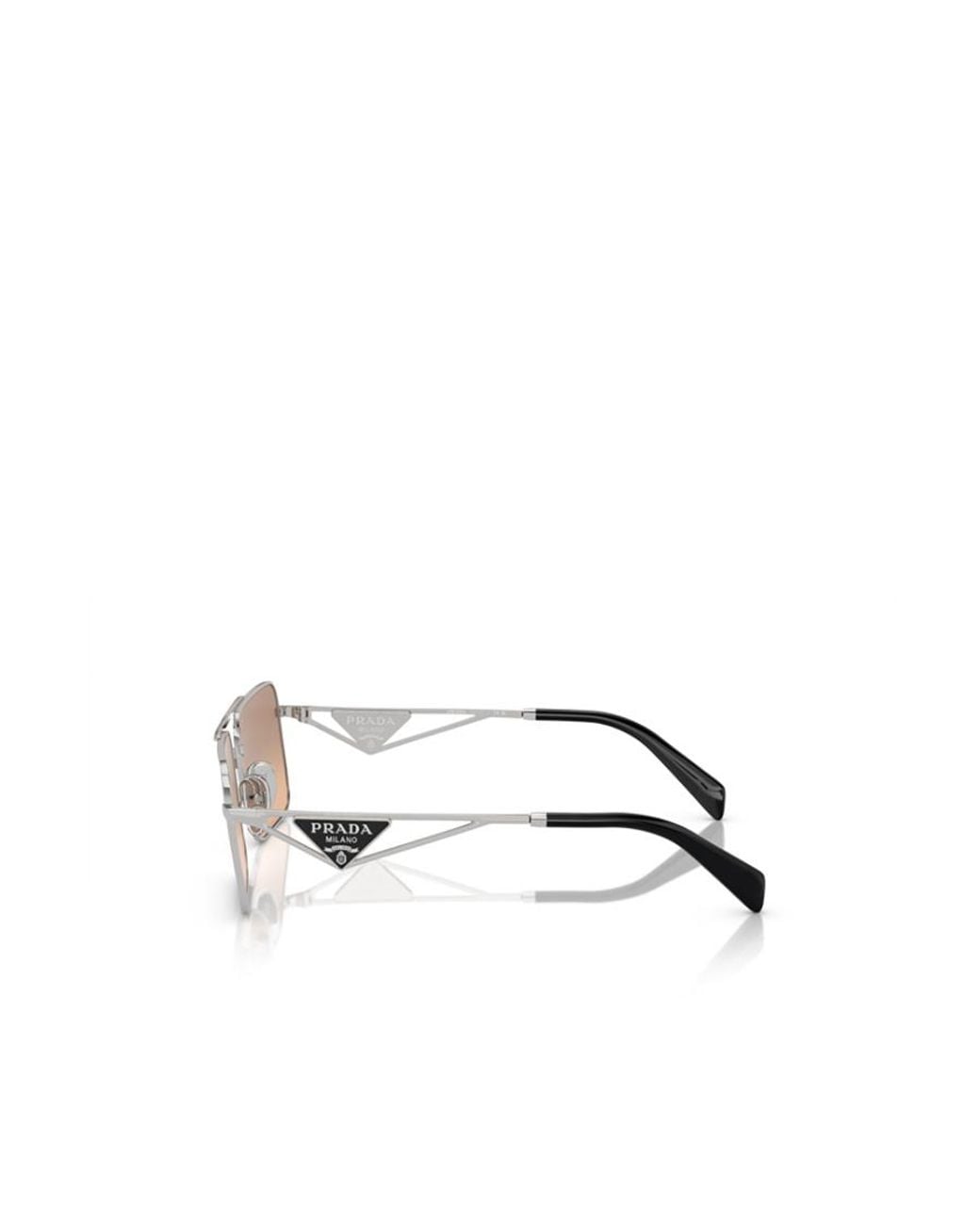 Prada White Eyewear Rectangular Frame Sunglasses