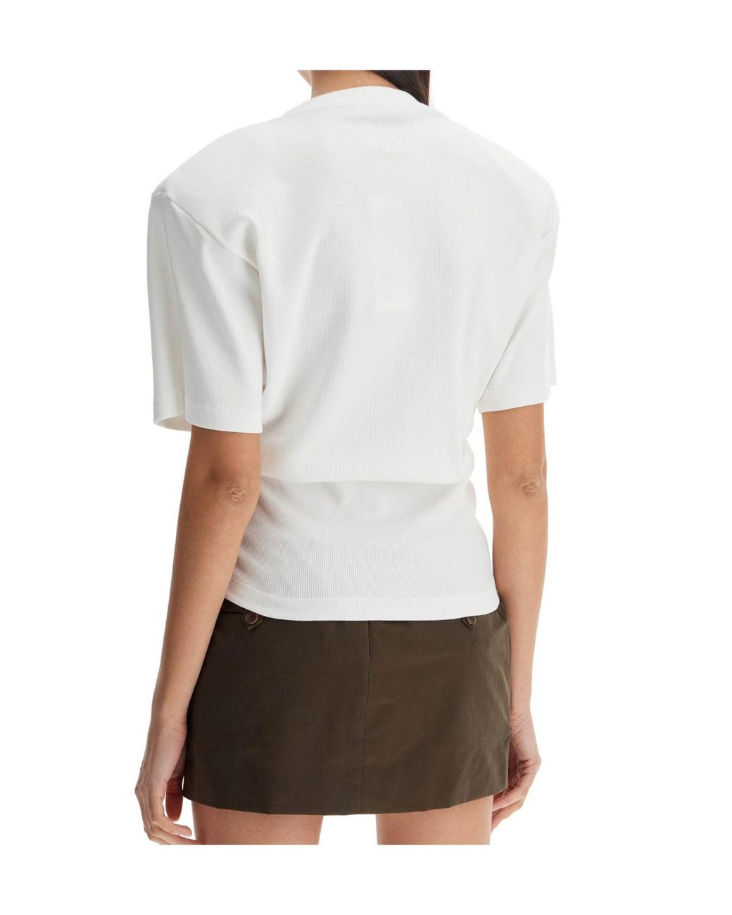 Magda Butrym White Knot-Detail T-Shirt