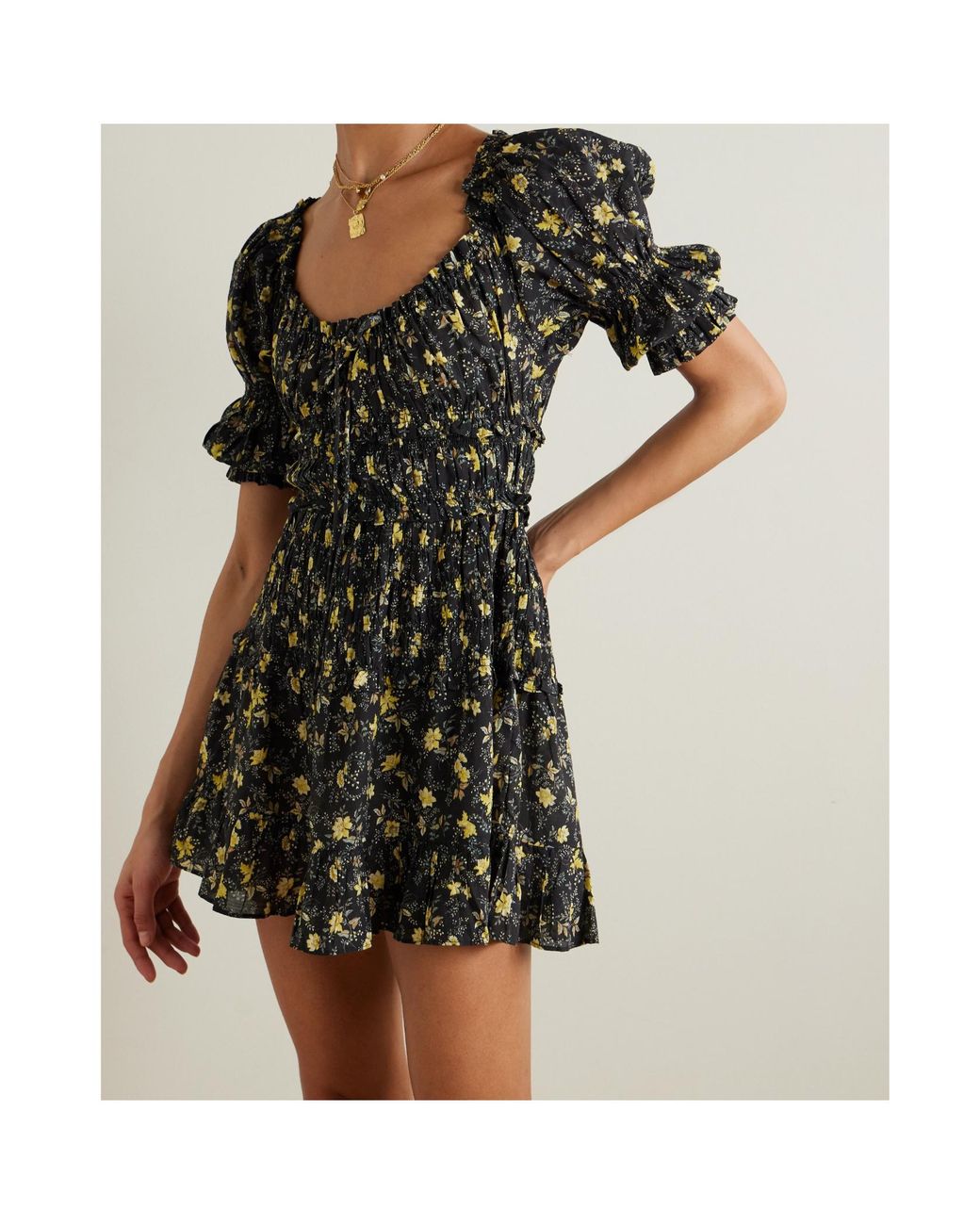 Doen Black Floral Print Dress