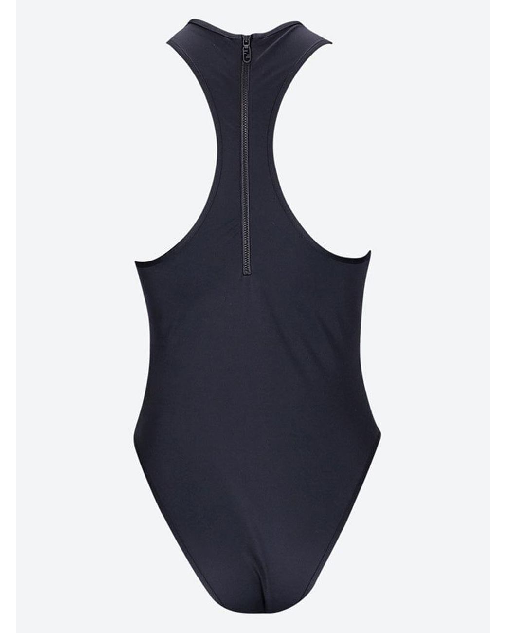 Fendi Blue Logo One-Piece Swimsuit