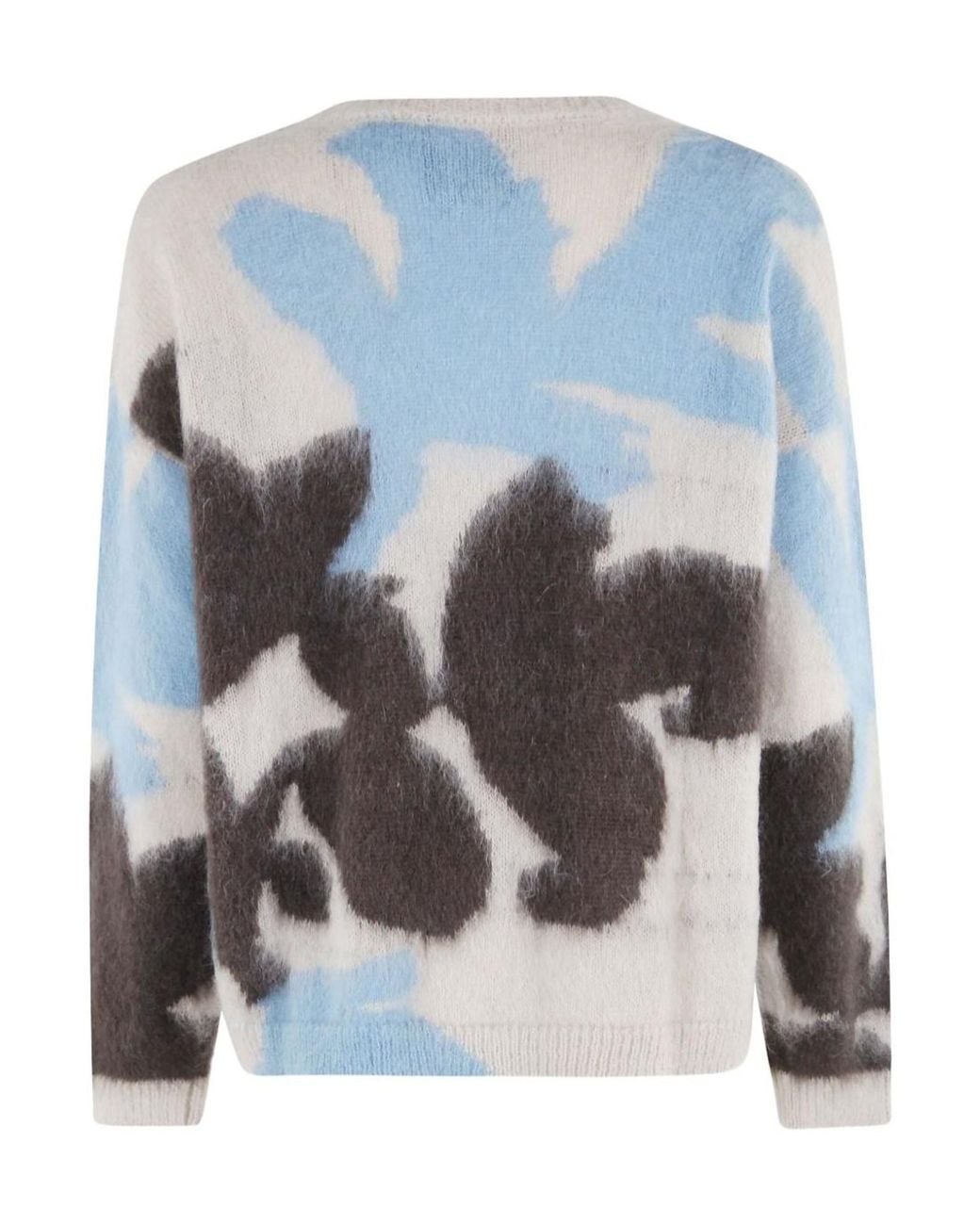 Roberto Collina Blue Crew Neck Long-Sleeved Sweater