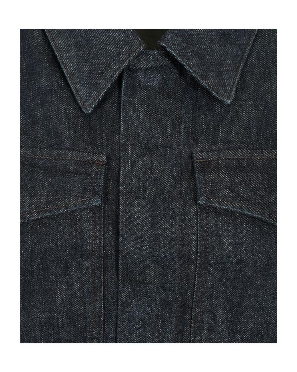 Lemaire Blue Long Sleeved Cropped Jacket