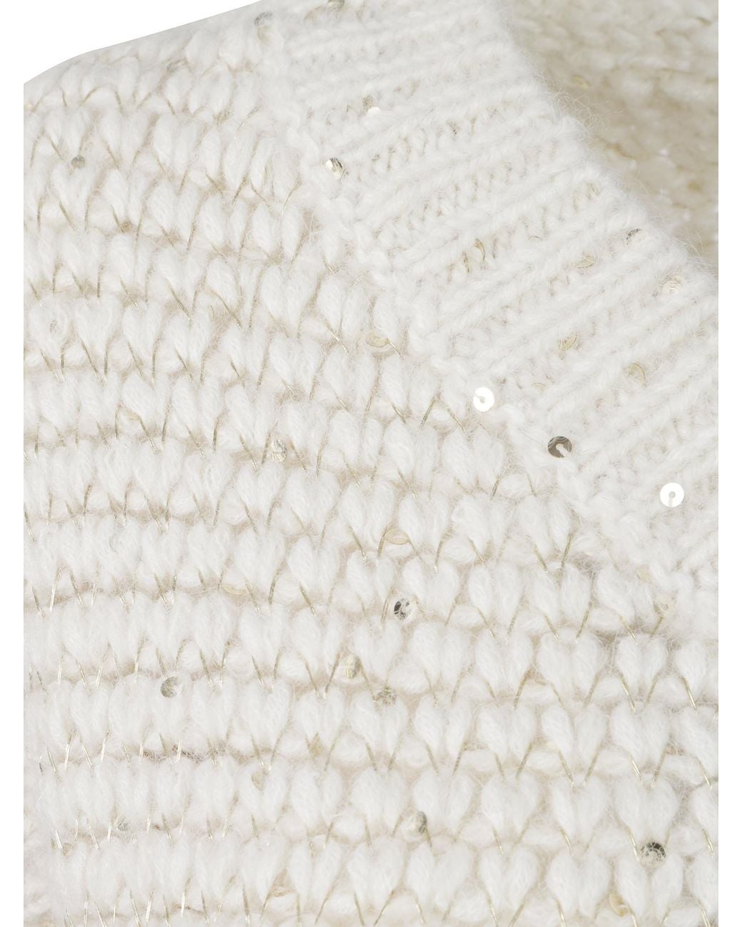Herno White Lurex Knit Resort Vest