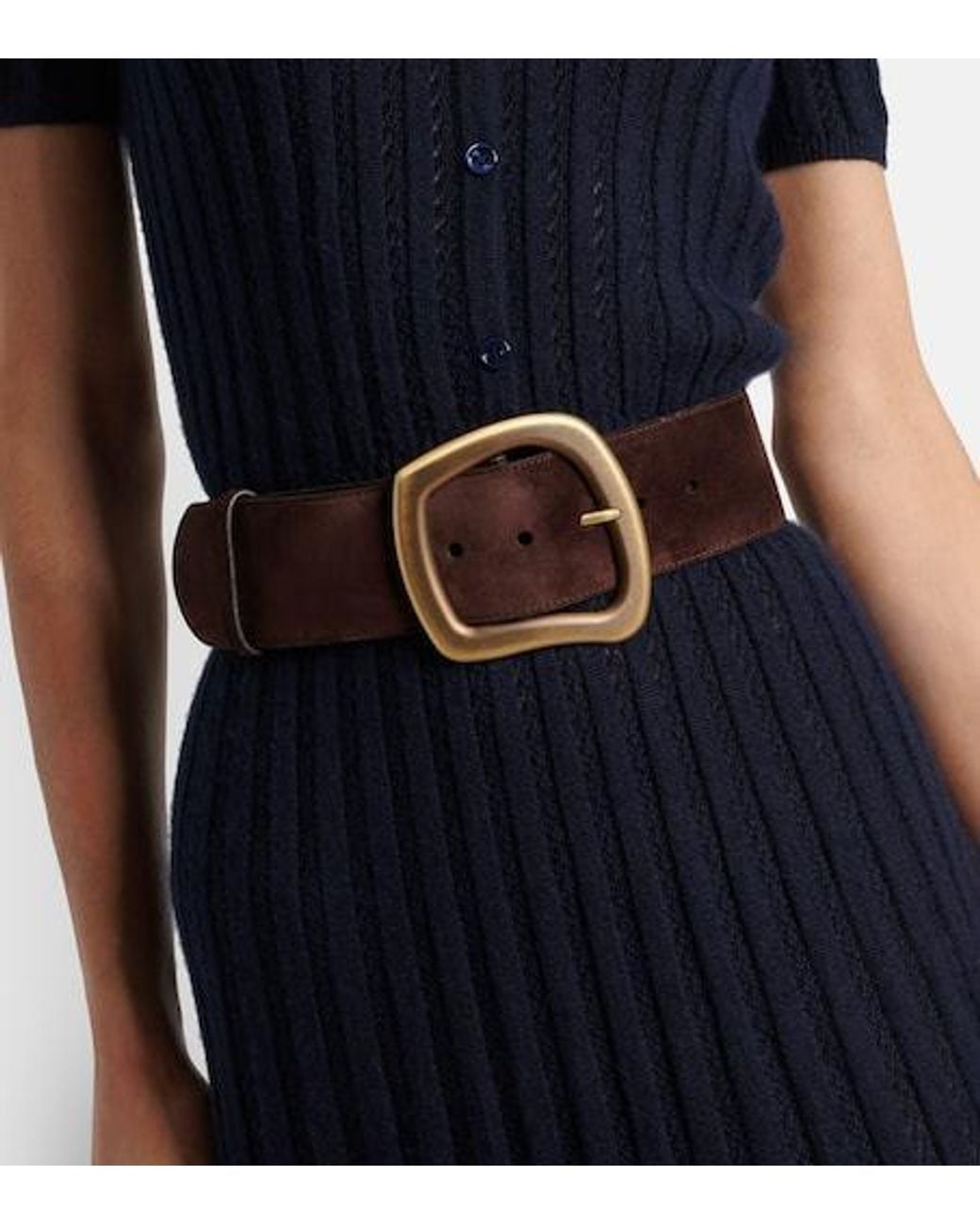 Gabriela Hearst Brown Simone Large Suede Belt