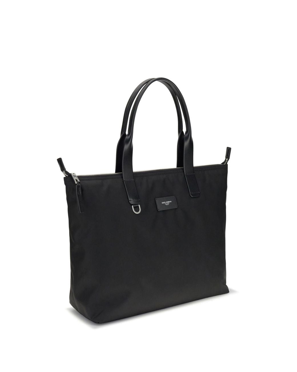 Dolce & Gabbana Black Logo Patch Shopping Bag for men