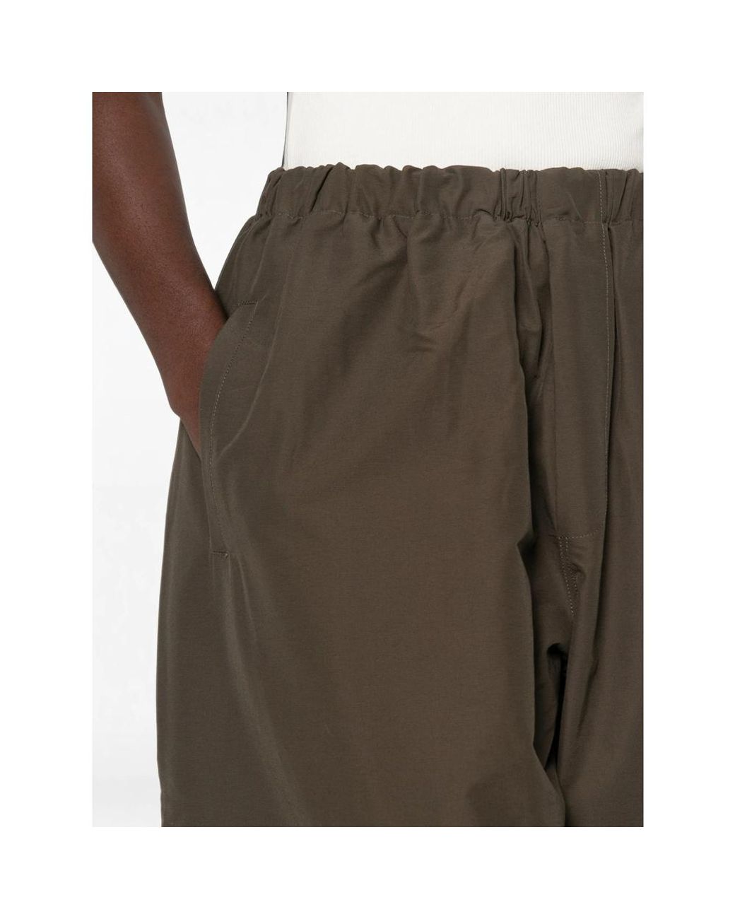 Entire studios Green Elasticated-Cuff Wide Trousers for men