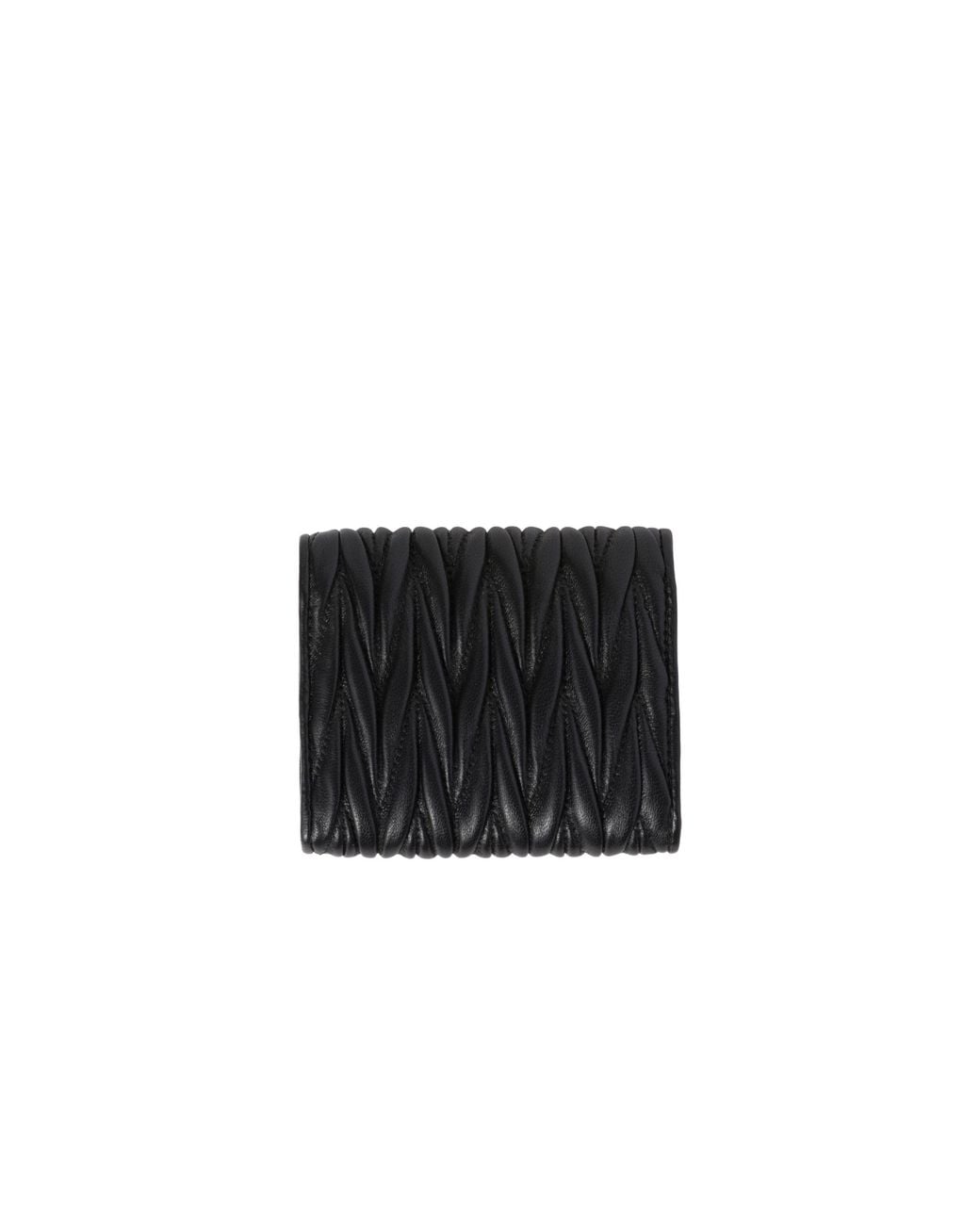 Miu Miu Black Matelassé Logo-Lettering Wallet