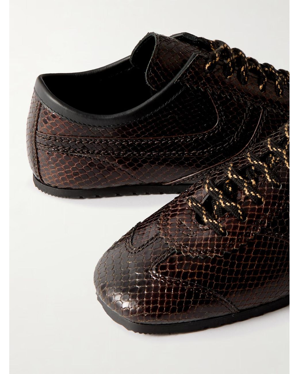 Dries Van Noten Black Snakeskin Leather Sneakers