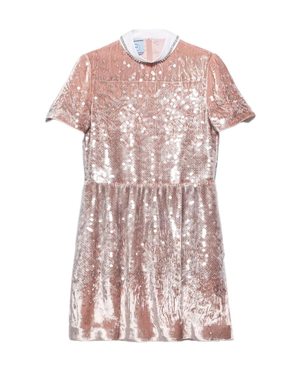 Prada Pink Sequined Velvet Mini-Dress