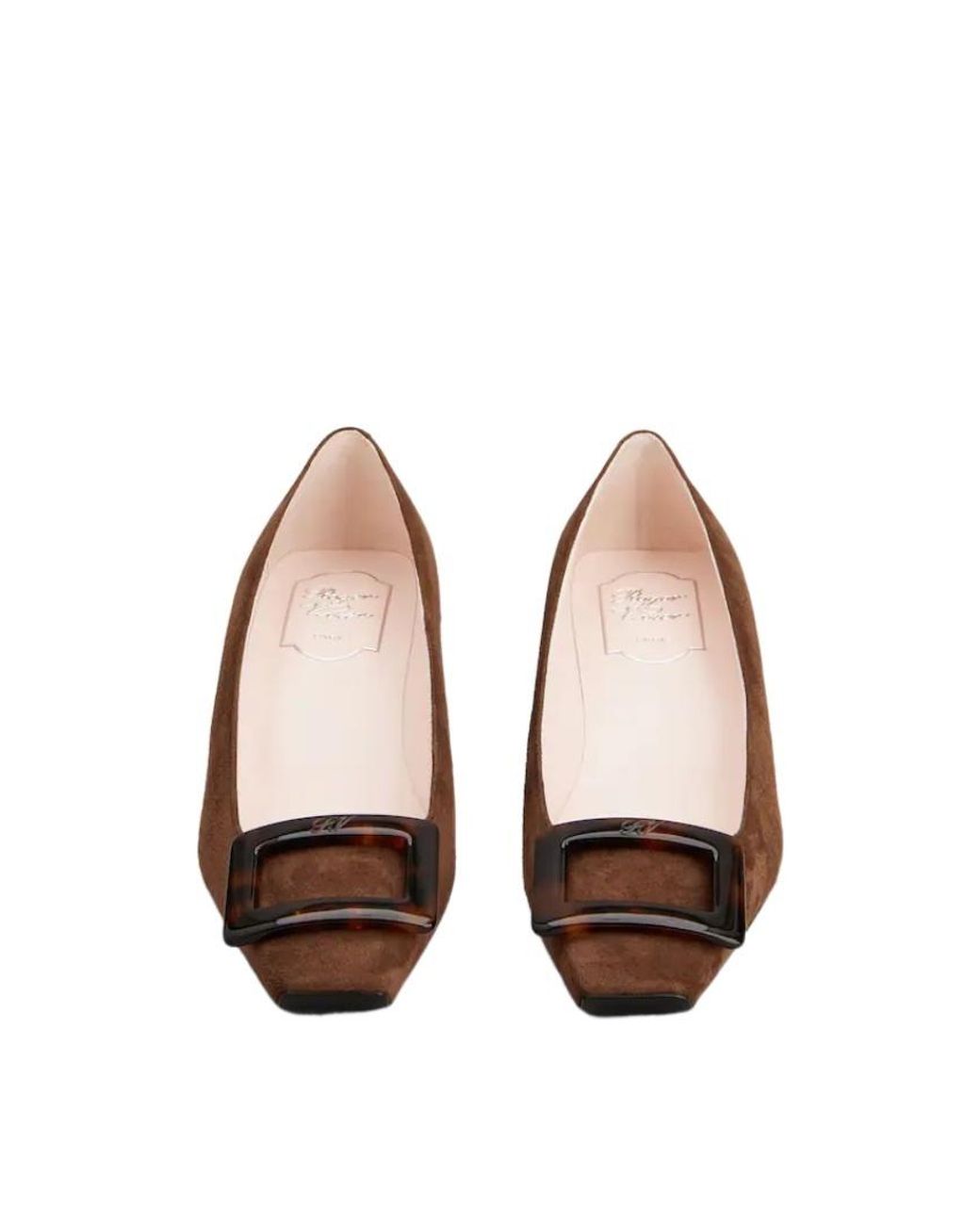 Roger Vivier Brown Square-Toe Slip-On Pumps