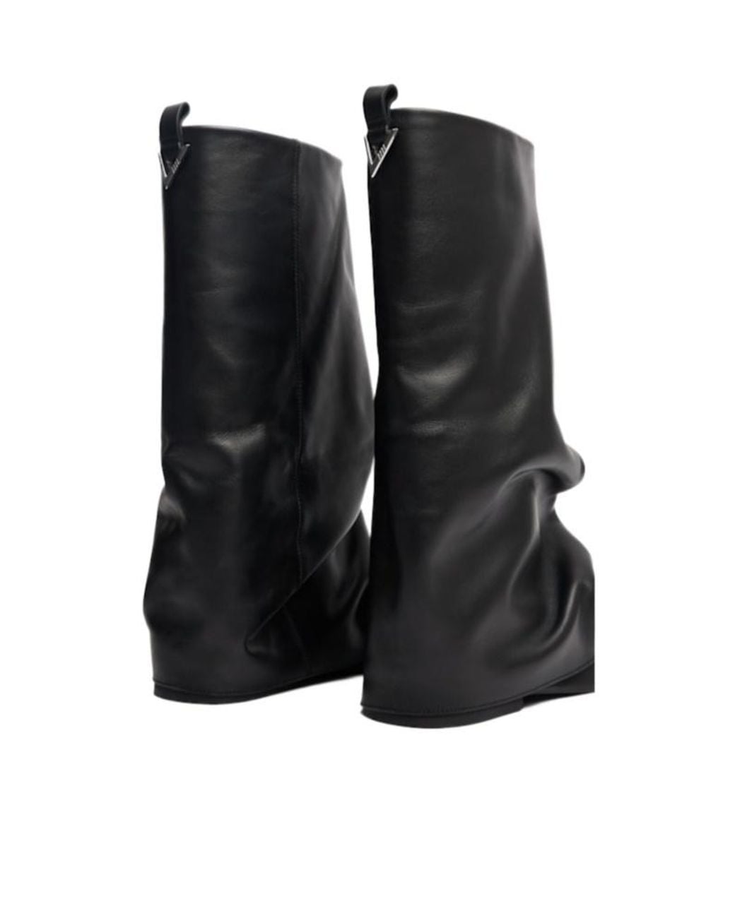 The Attico Black Thigh-High Boots With Ruched Shaft