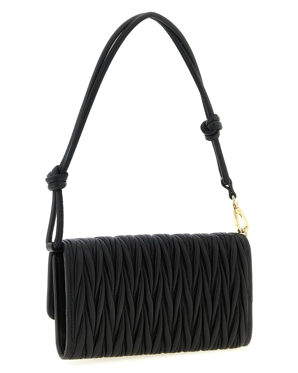 Miu Miu Black Matelassé Nappa Leather Wallet