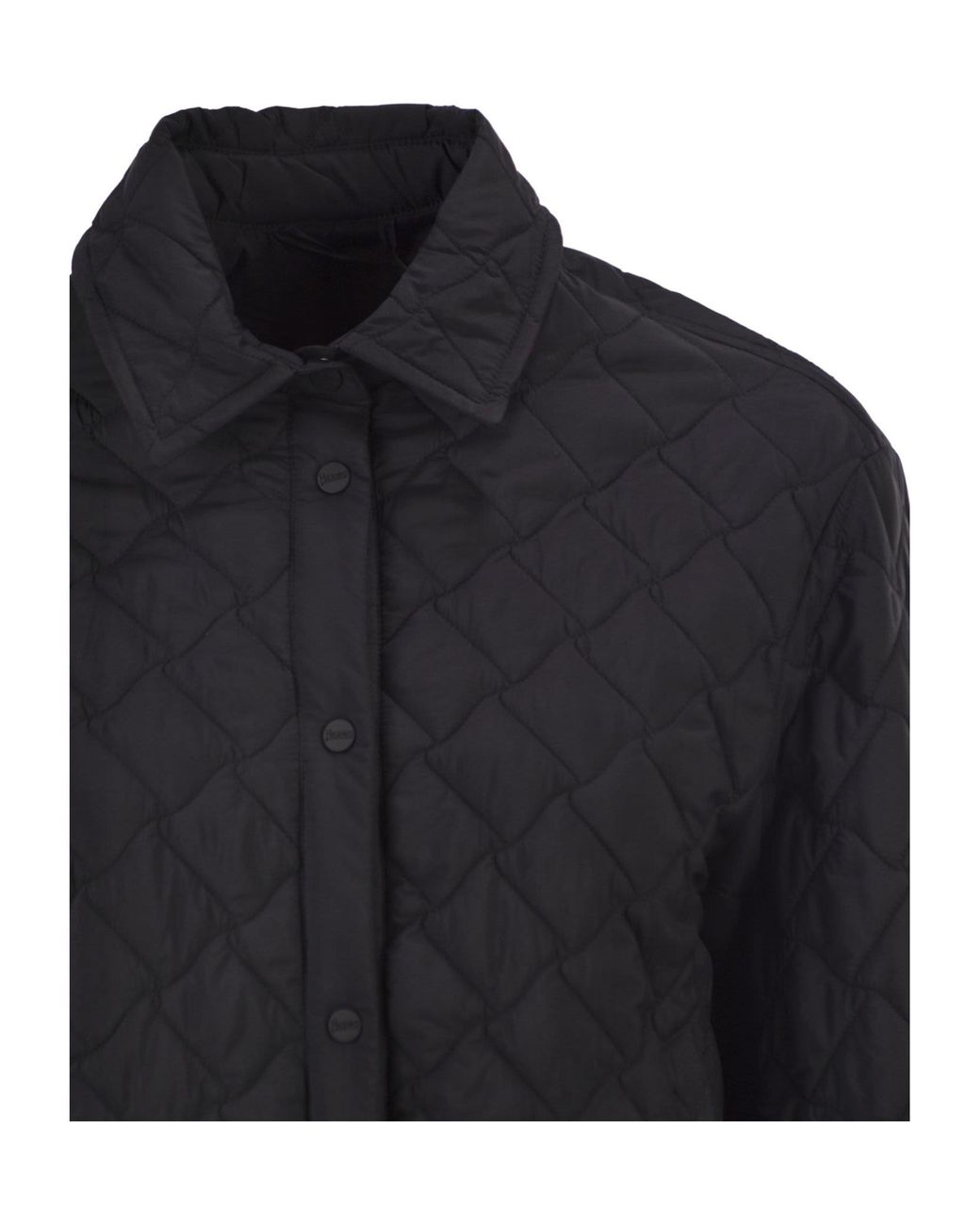 Herno Black Quilted Button-Up Jacket