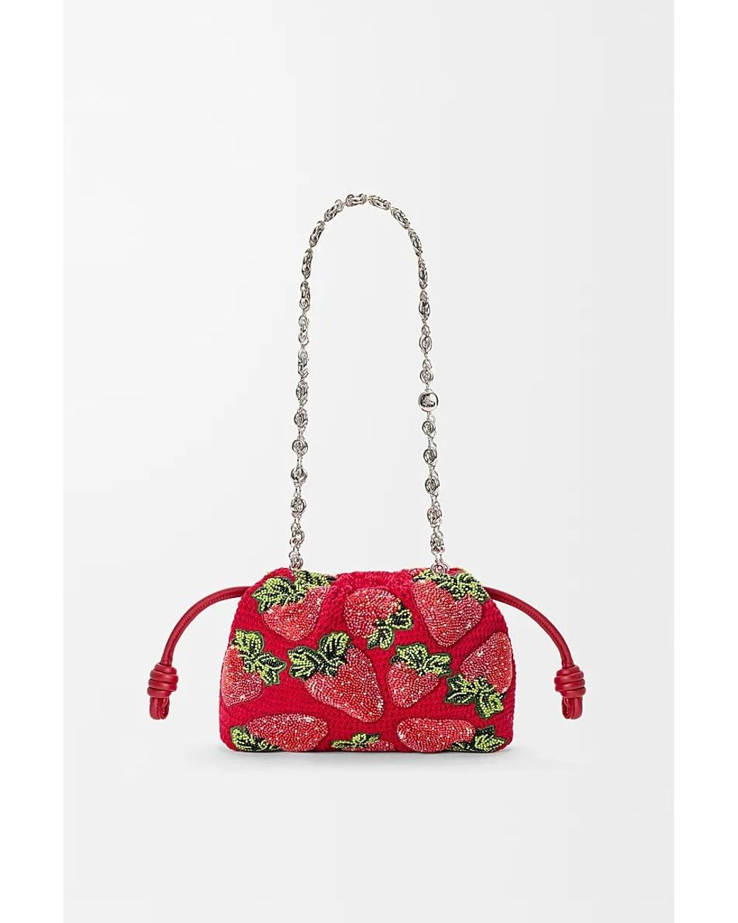 Loewe Red Mini Flamenco Clutch Bag