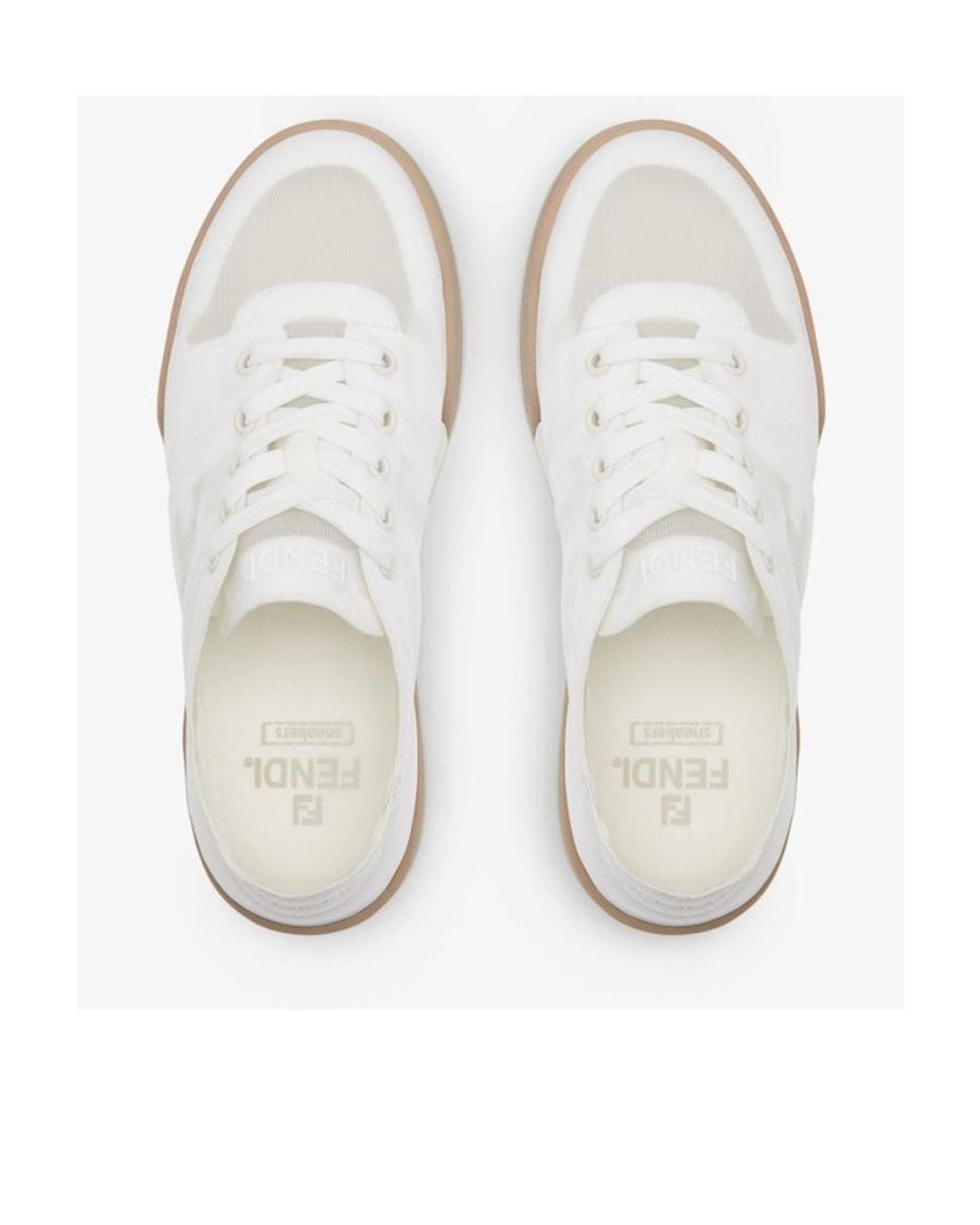 Fendi White Match Mesh Low Top Sneakers