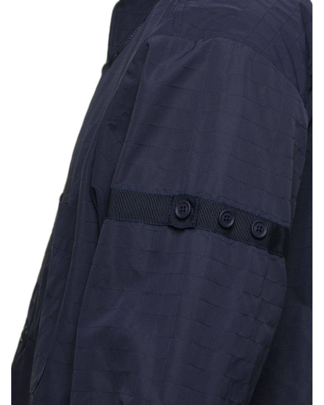 Thom Browne Blue Ripstop Armbands Oversized Shirt Jacket for men