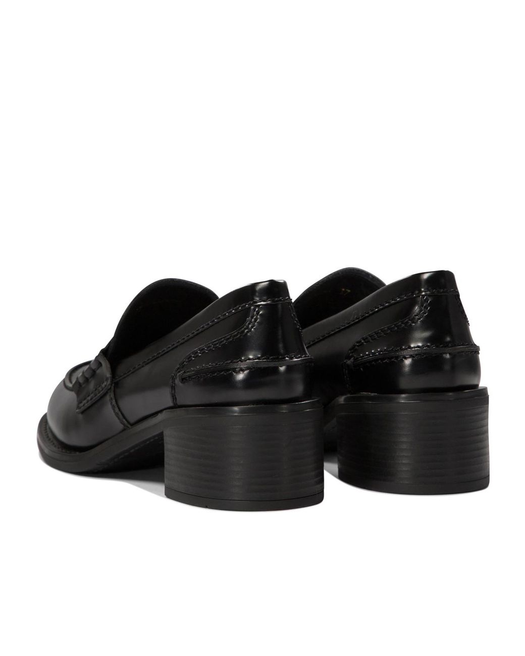 Miu Miu Black Brushed Leather Loafers