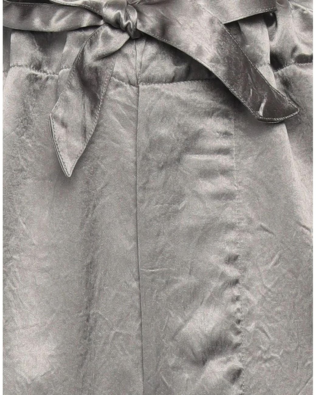 Maison Margiela Gray Solid-Colored Satin Trousers