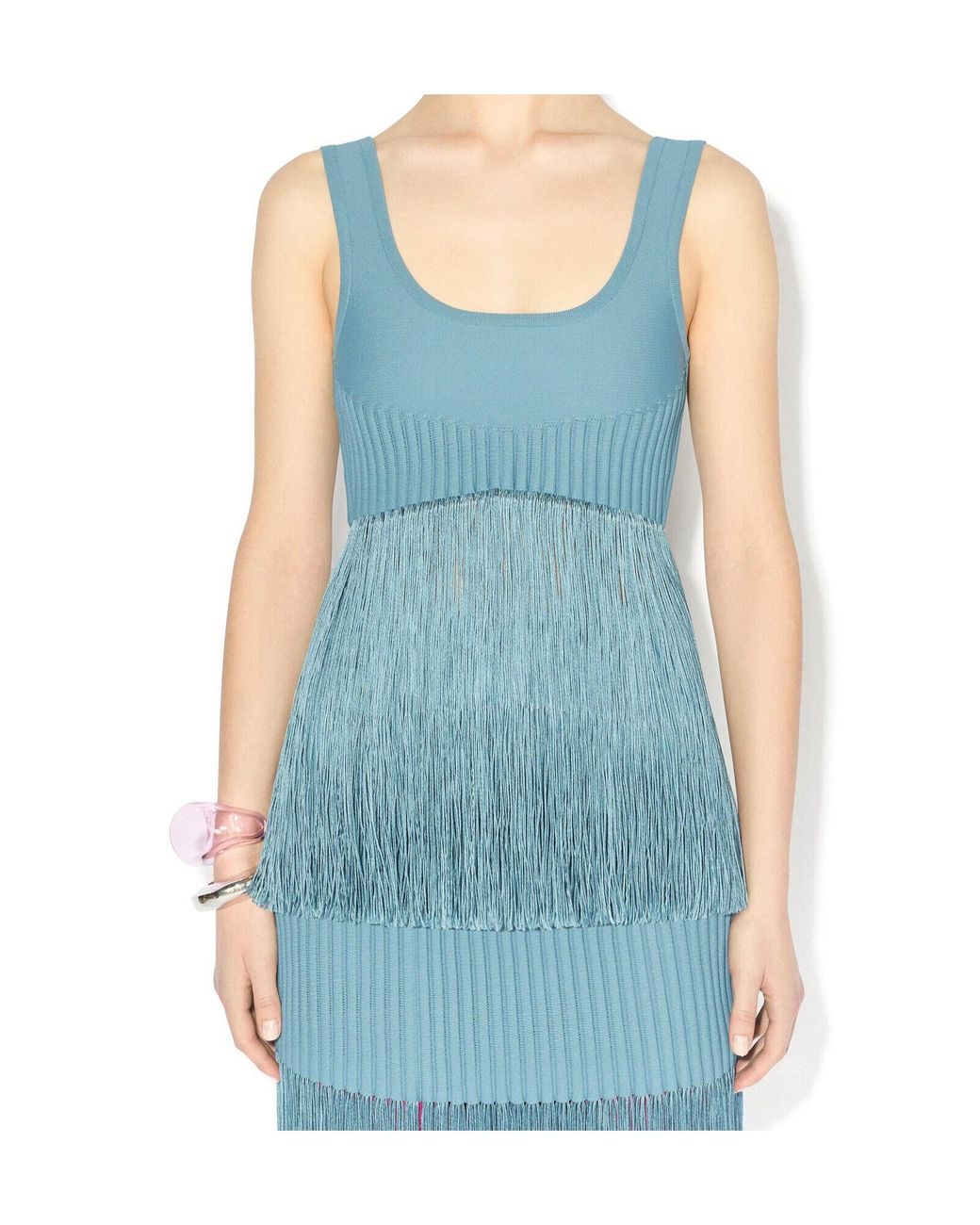 Alaïa Blue Fringed Tube Skirt