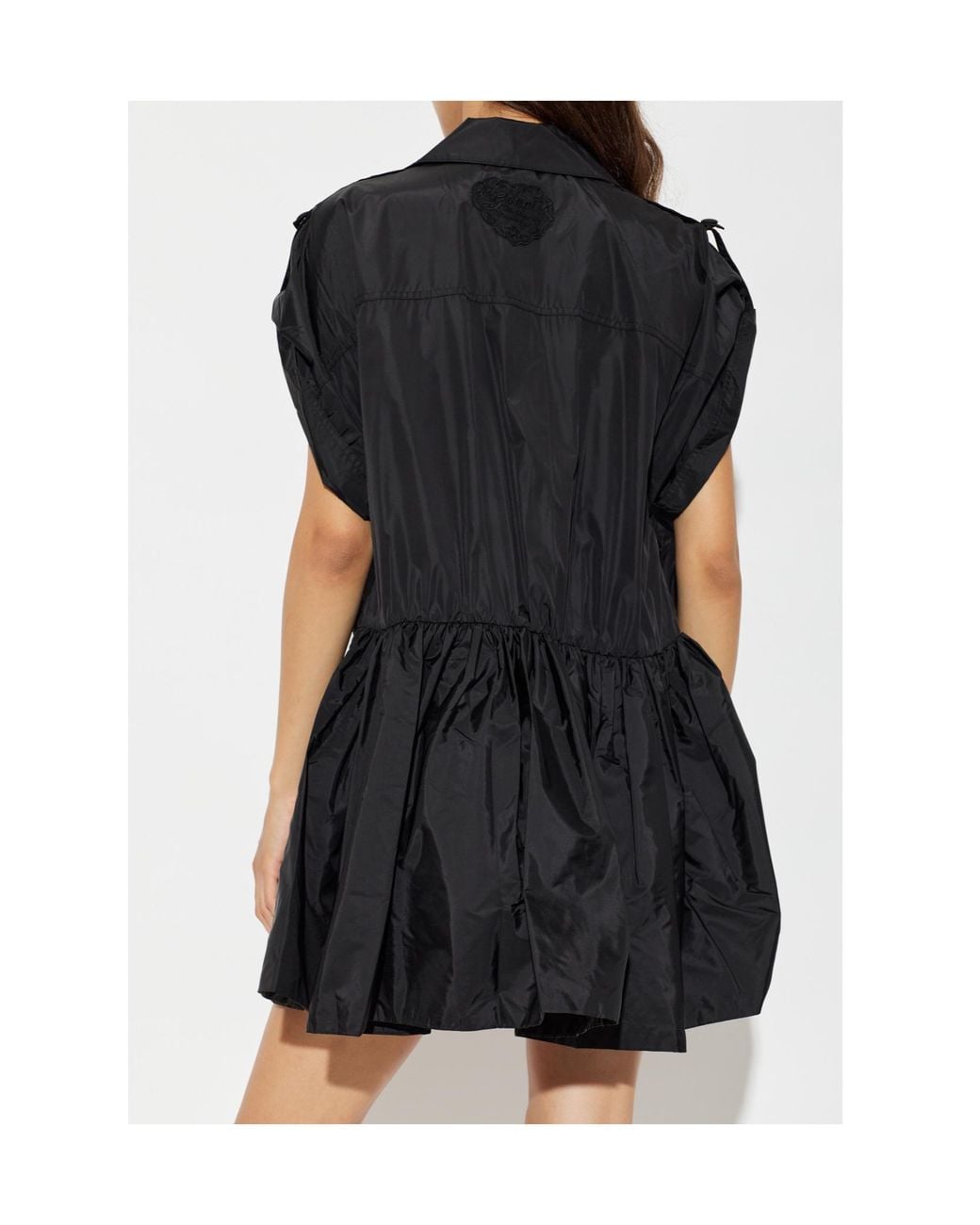 Ganni Black V-Neck Mini Dress