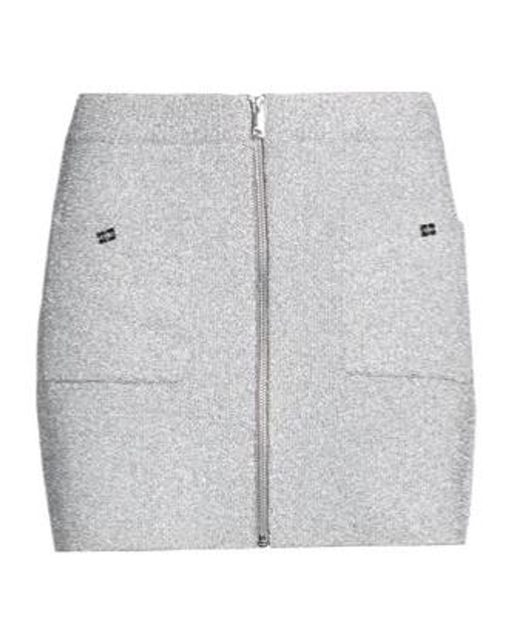 Ganni Gray High-Waisted Mini Skirt