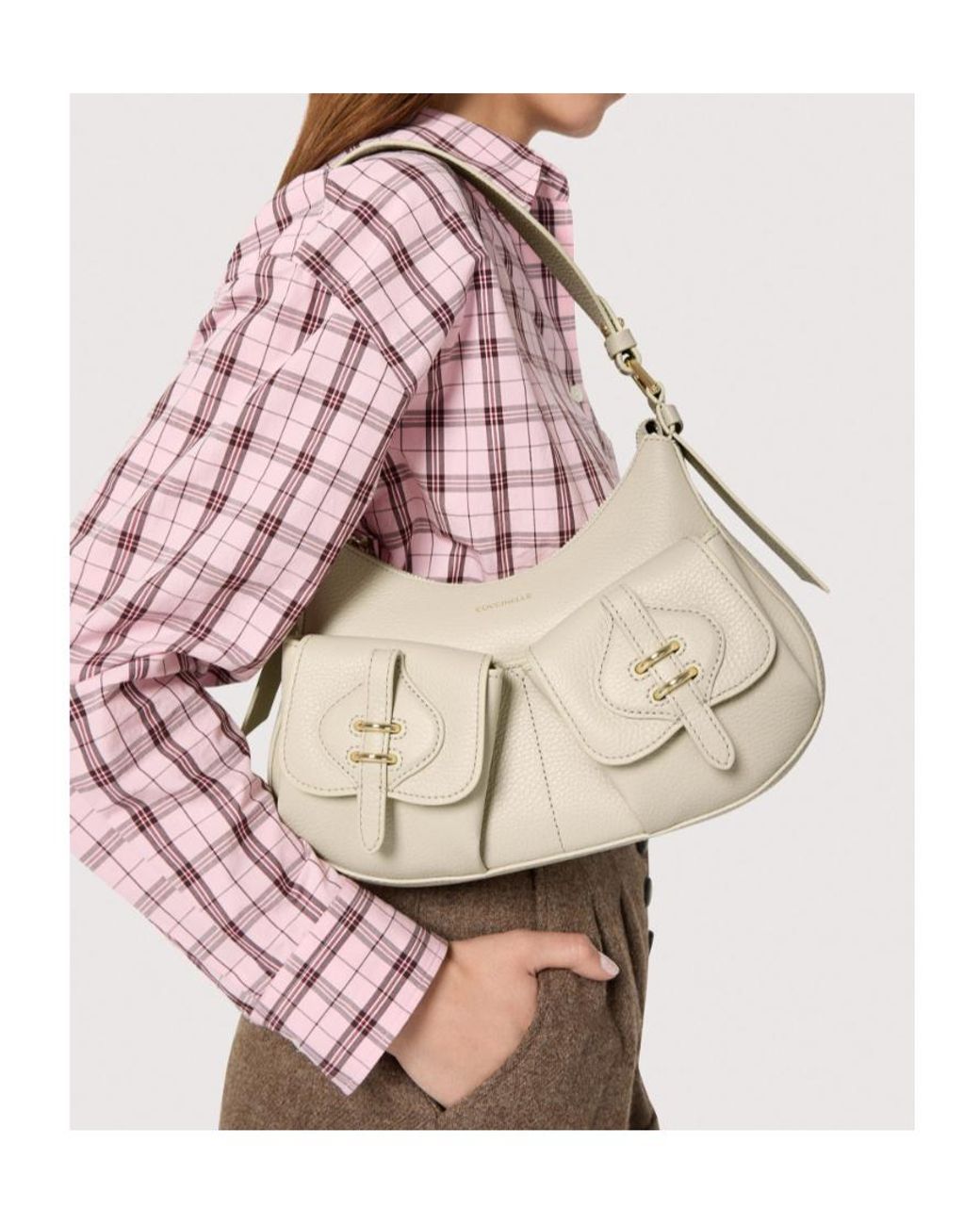 Coccinelle Natural Front Pocket Shoulder Bag