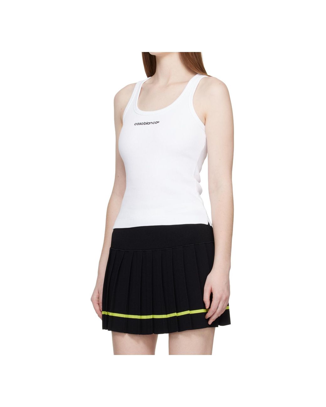 Casablanca White Ribbed Knit Vest