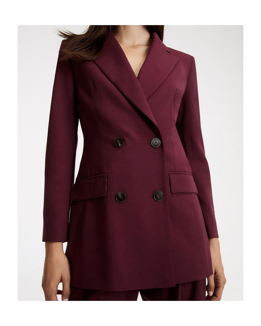 Marella Purple Double-Breasted Blazer