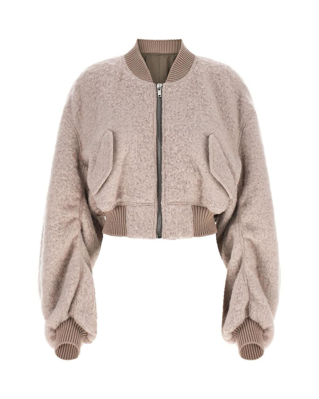 Rick Owens Natural 'secchia Cropped Flight' Bomber Jacket