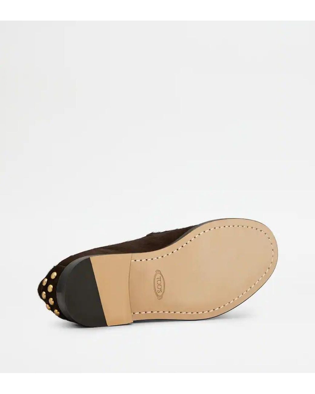 Tod's Brown Metal Dots Loafers