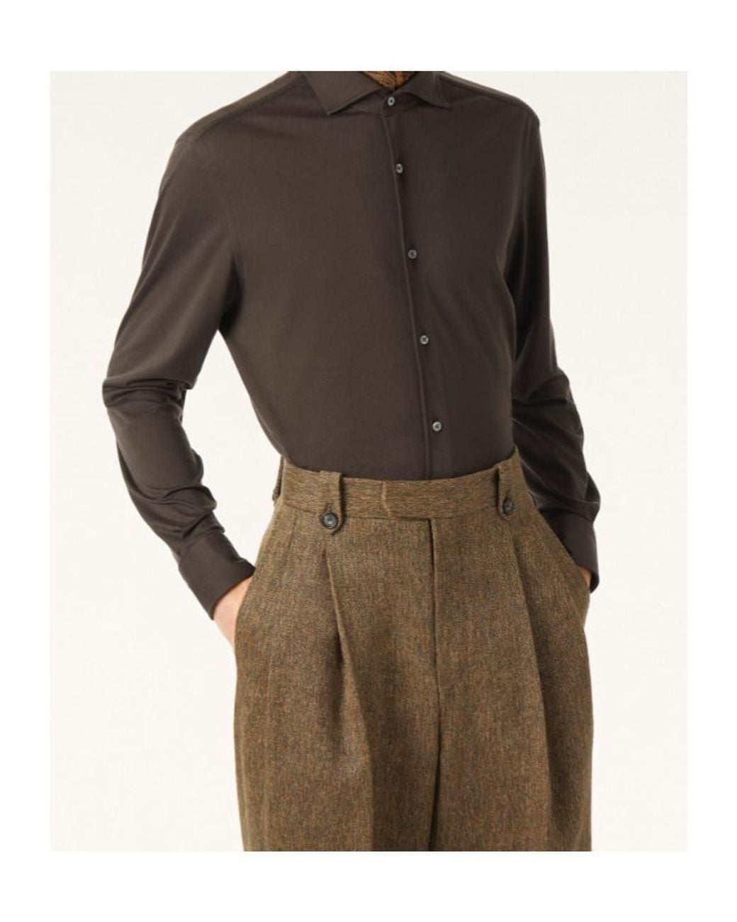 Loro Piana Brown Andrew Shirt for men