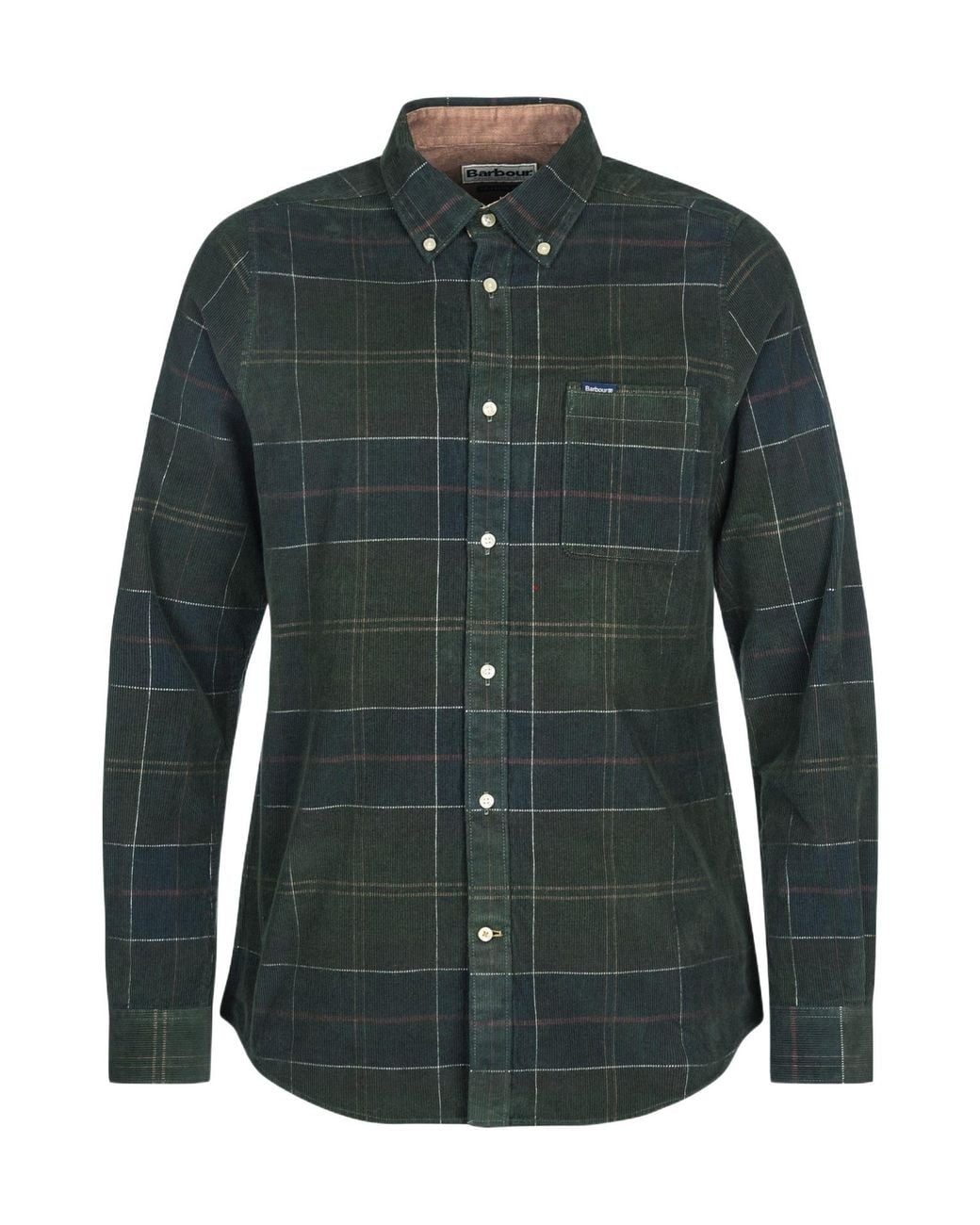 Barbour Green Long-Sleeve Slim-Fit Corduroy Shirt for men