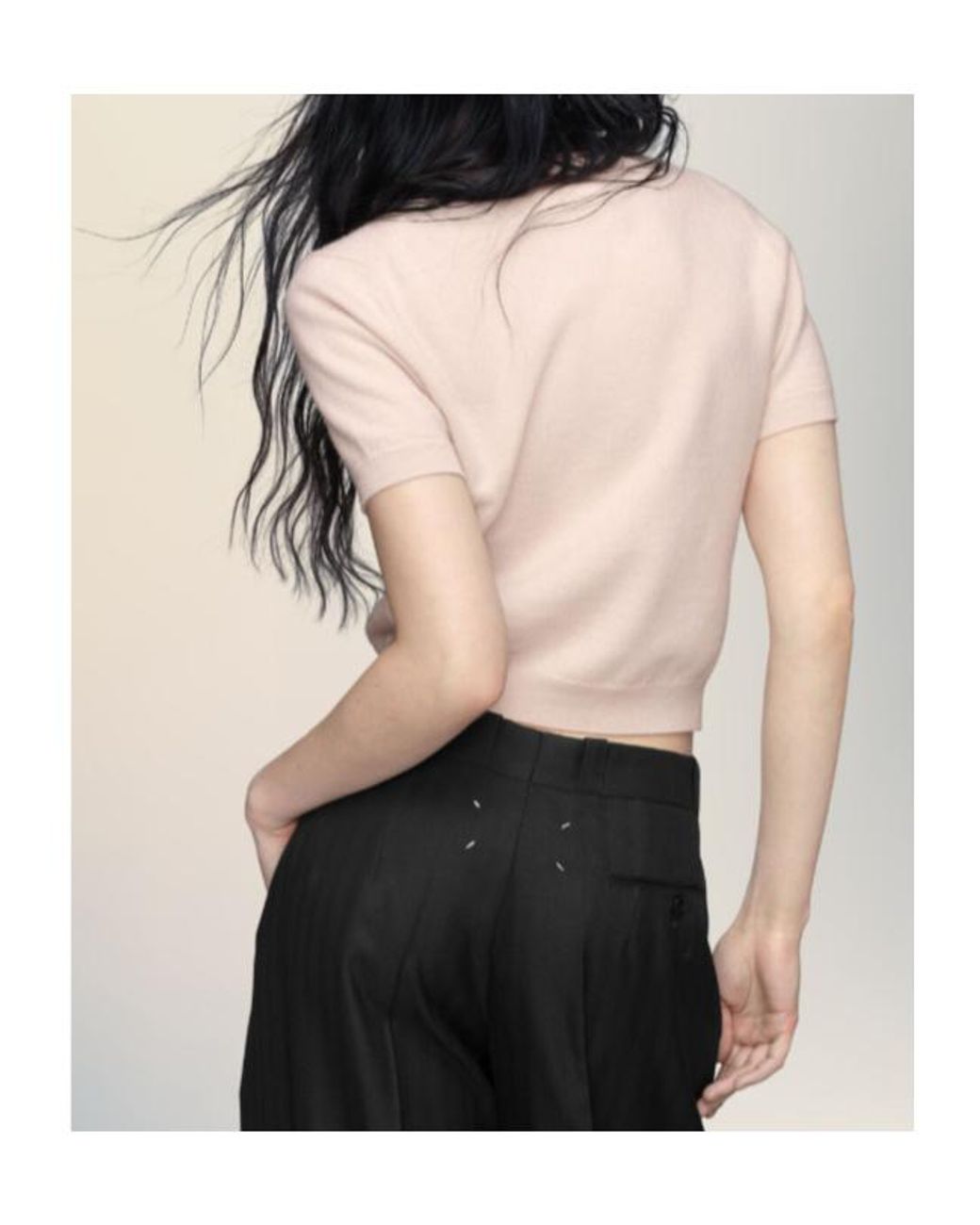 Maison Margiela Pink Crewneck Knitted T-Shirt