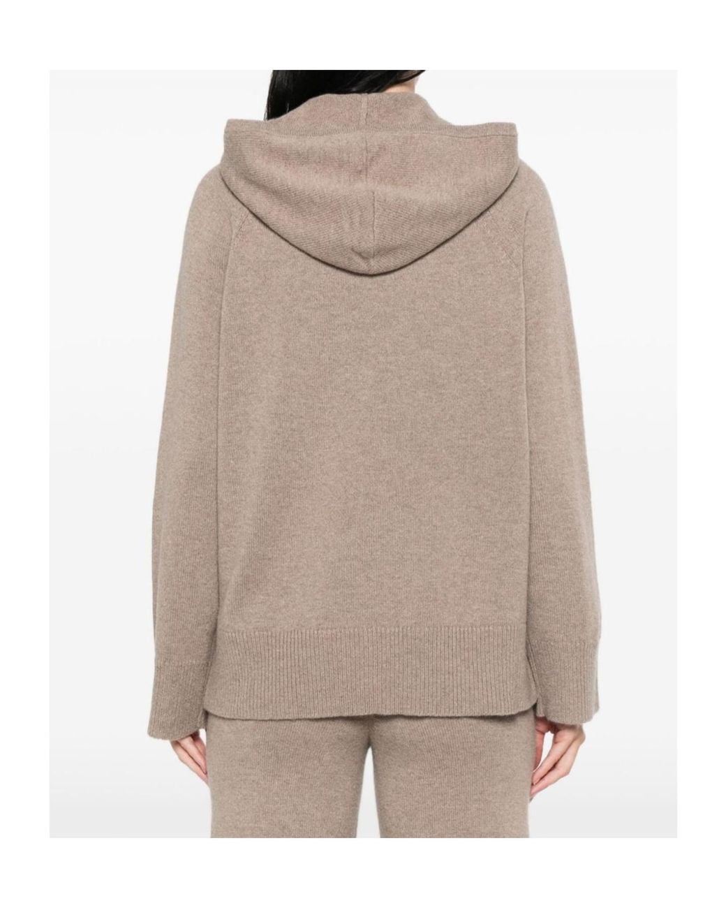 Max Mara Natural Mxmefebo Long Sleeved Knitted Hoodie