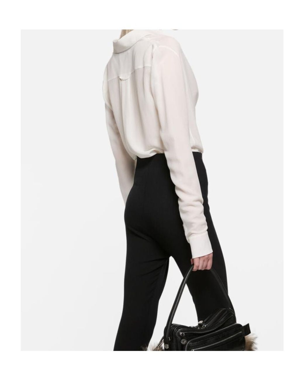 Acne White Drape-Neck Shirt