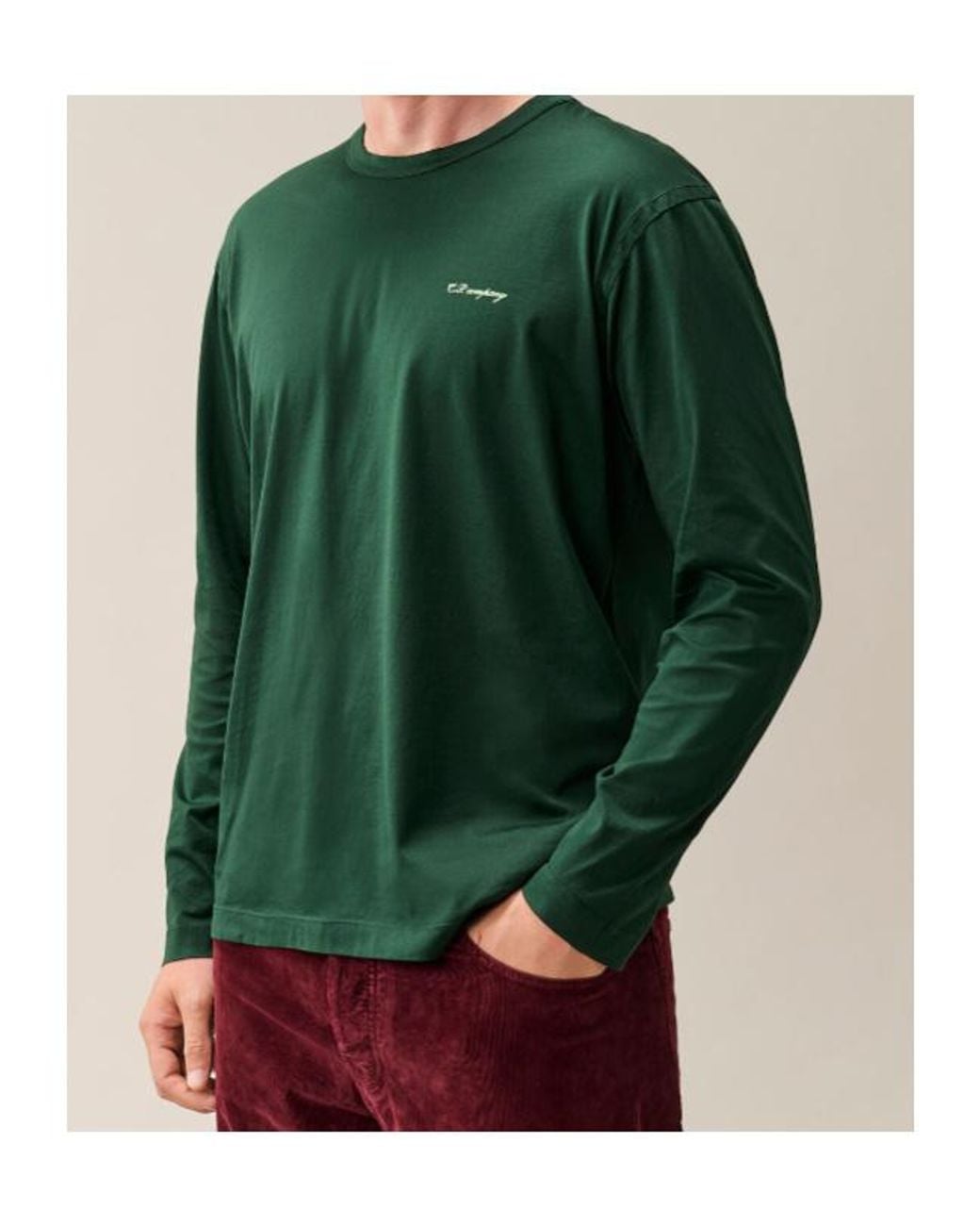 C P Company Green Logo-Print Long-Sleeve Sweatshirt for men