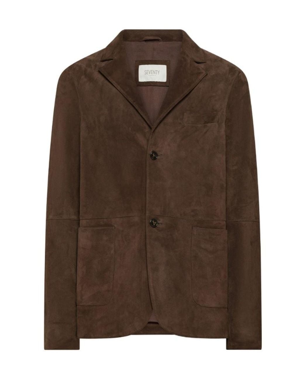 Seventy Brown Suede Two-Button Blazer for men