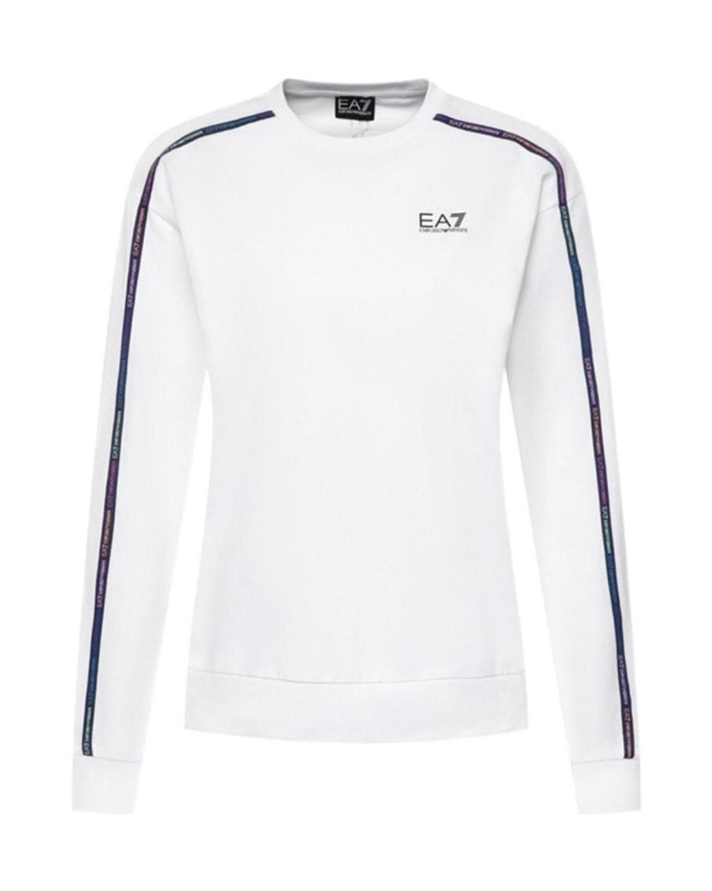 Emporio Armani White Logo Round-Necked Sweater