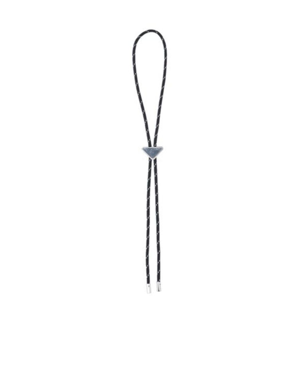 Prada White Triangle-Logo Tie for men
