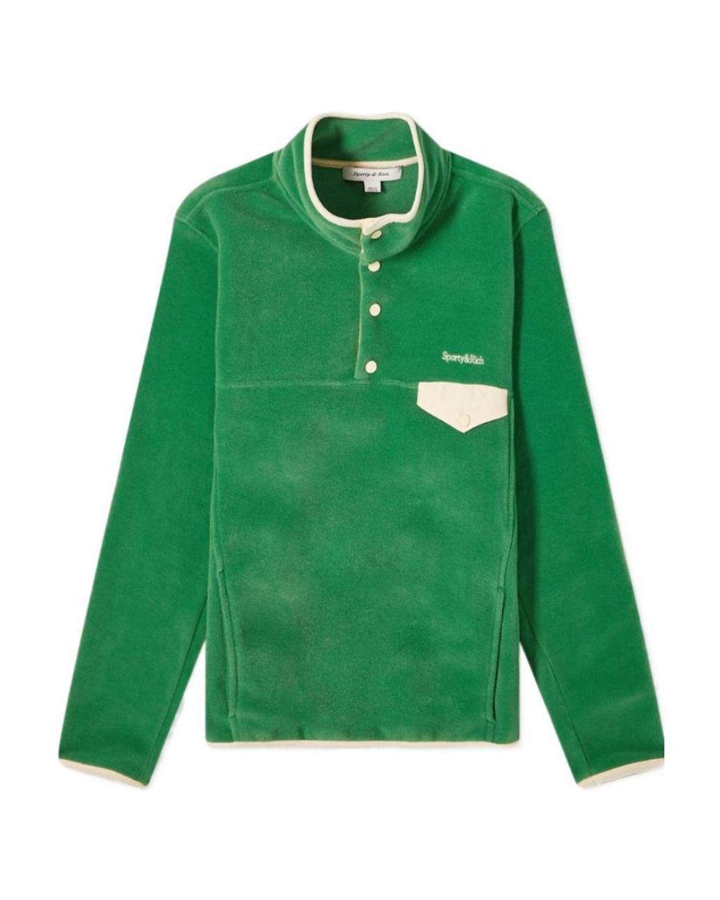 Sporty & Rich Green Funnel Neck Long-Sleeved Jumper