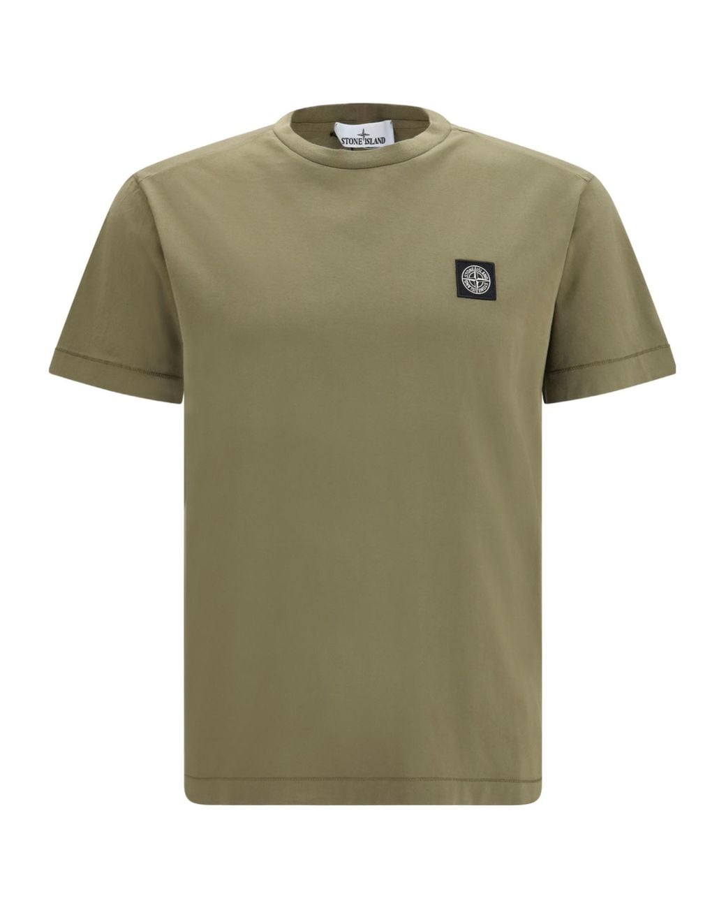Stone Island Green Logo Patch Short Sleeve T-Shirt for men