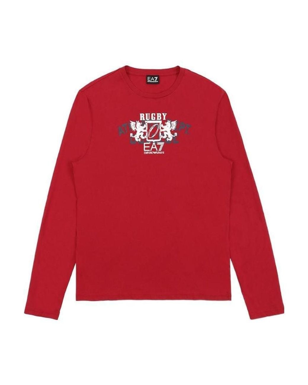 EA7 Red Logo Printed T-Shirt for men