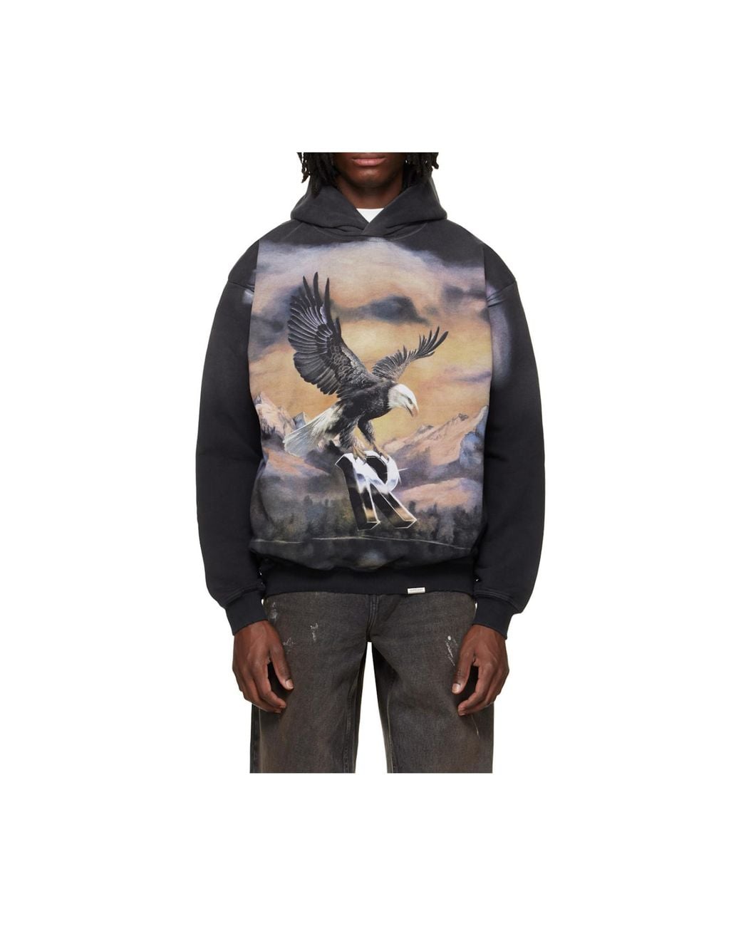 Represent Blue Maxi Printed Hoodie for men