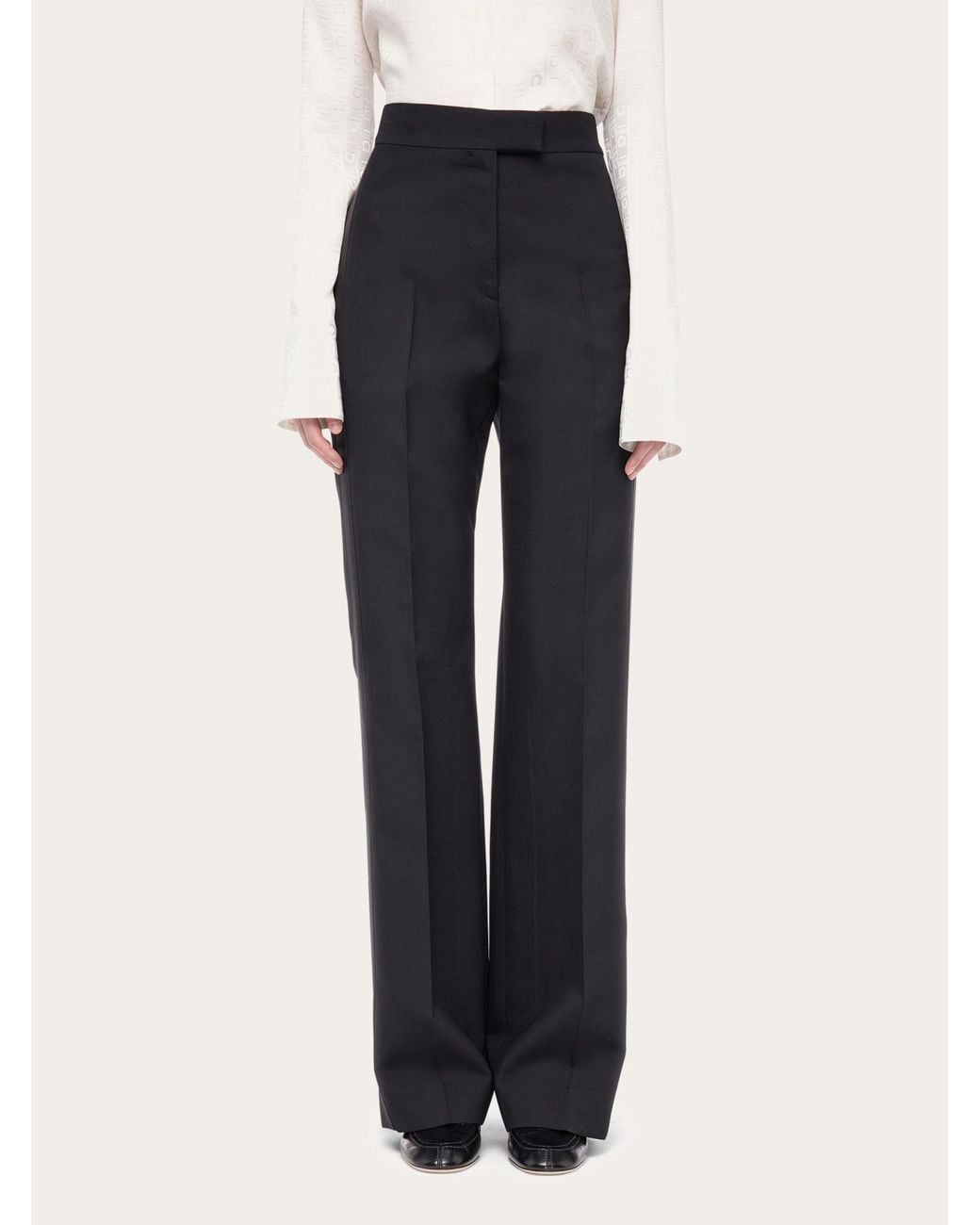 Ferragamo Black Ferragamo High Waist Tailored Trousers