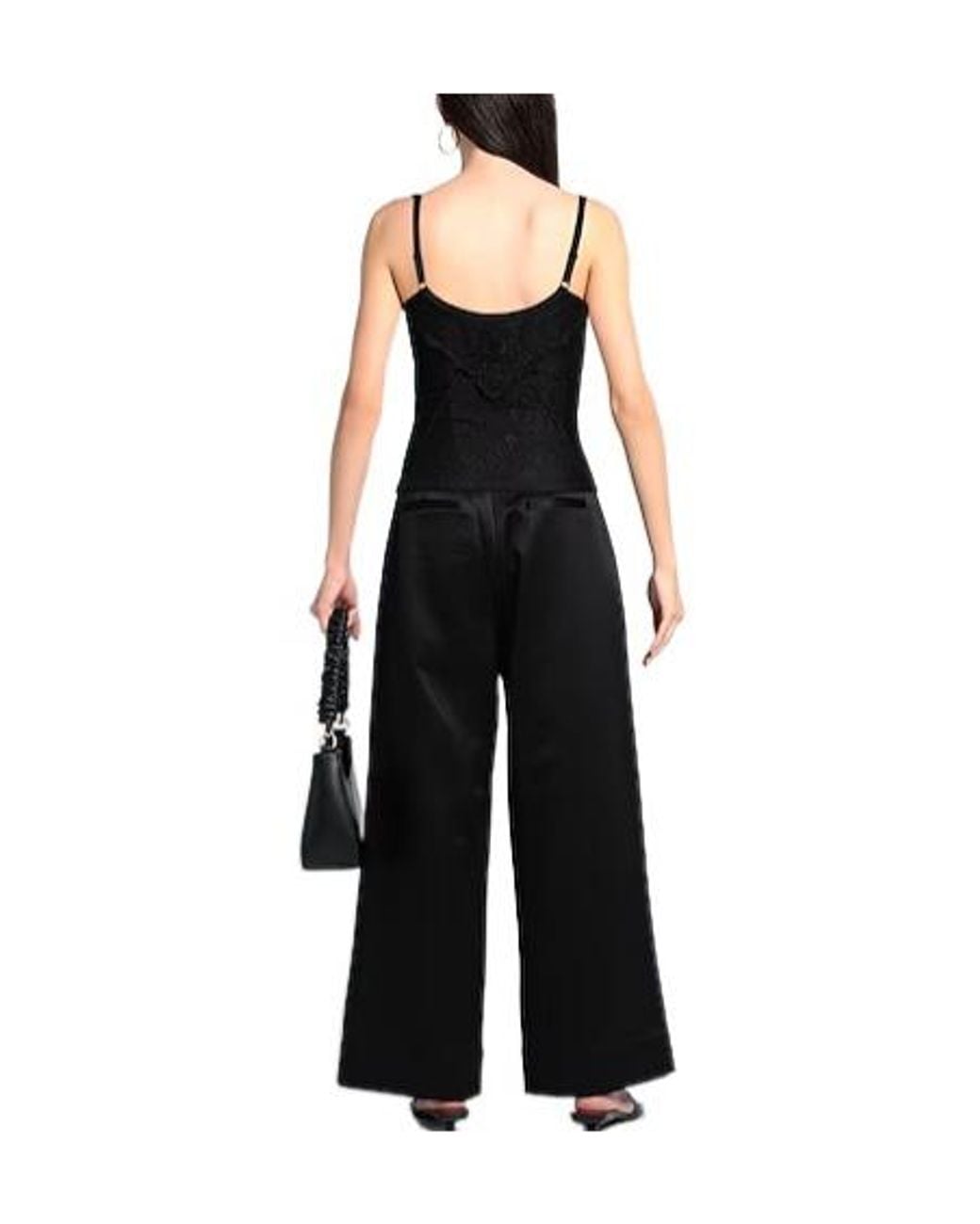 Balenciaga Black Solid Colour Lace Sleeveless Top