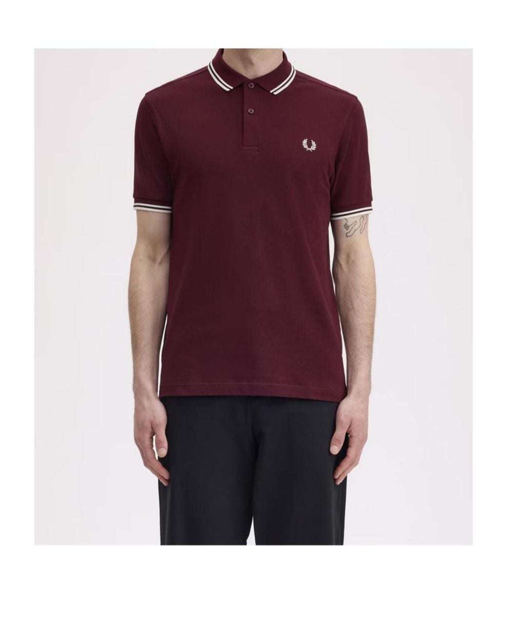 Fred Perry Red Short Sleeve Twin Tipped Polo Shirt for men