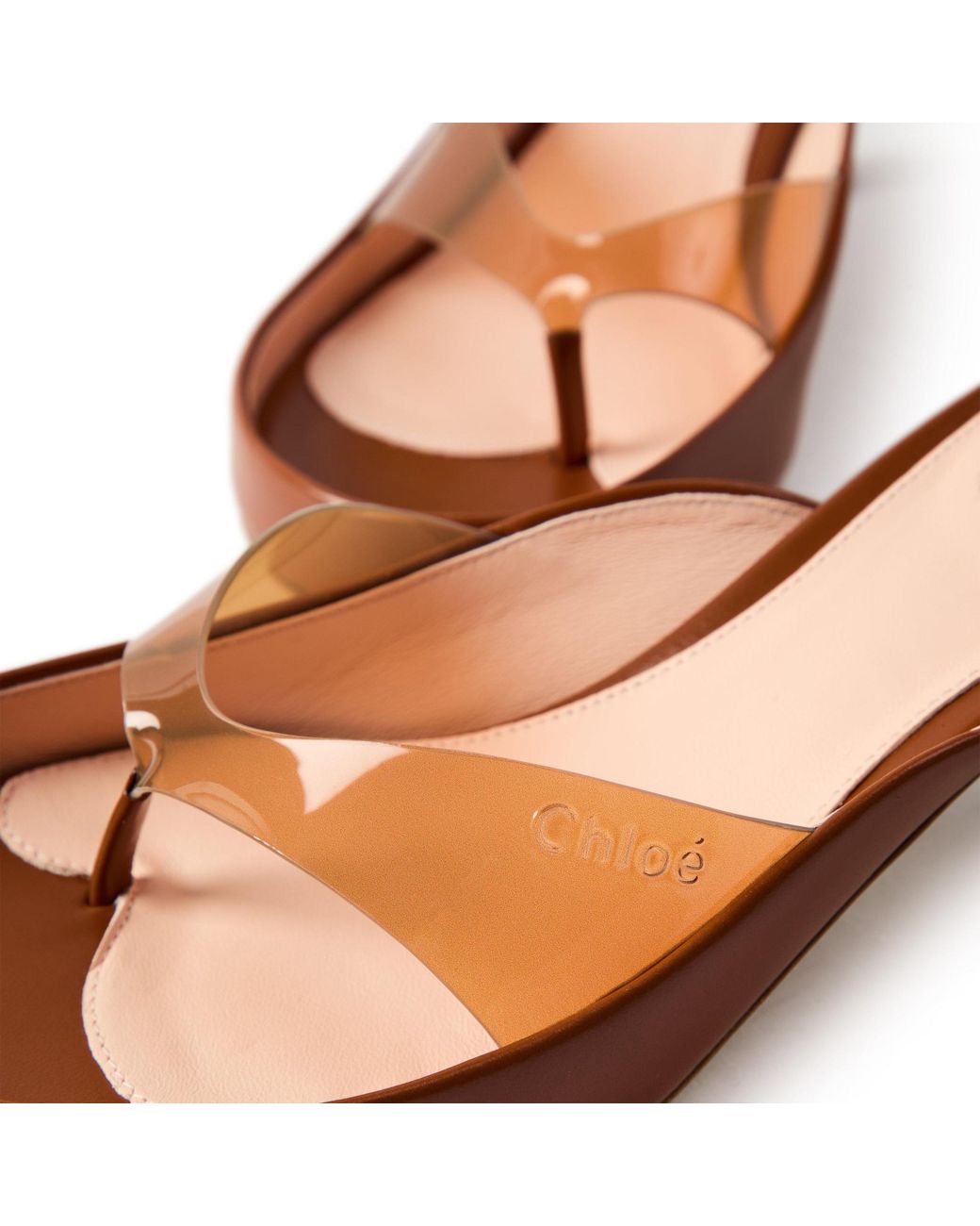 Chloé Brown V-Shaped High-Heel Sandals