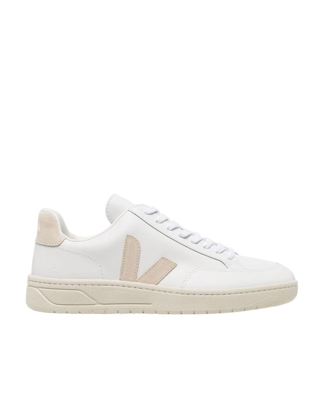 Veja White V-12 Lace-Up Sneakers
