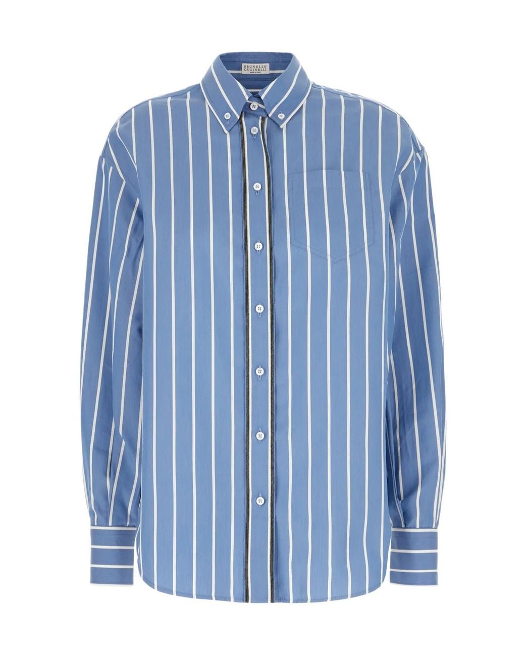 Brunello Cucinelli Blue Striped Shirt